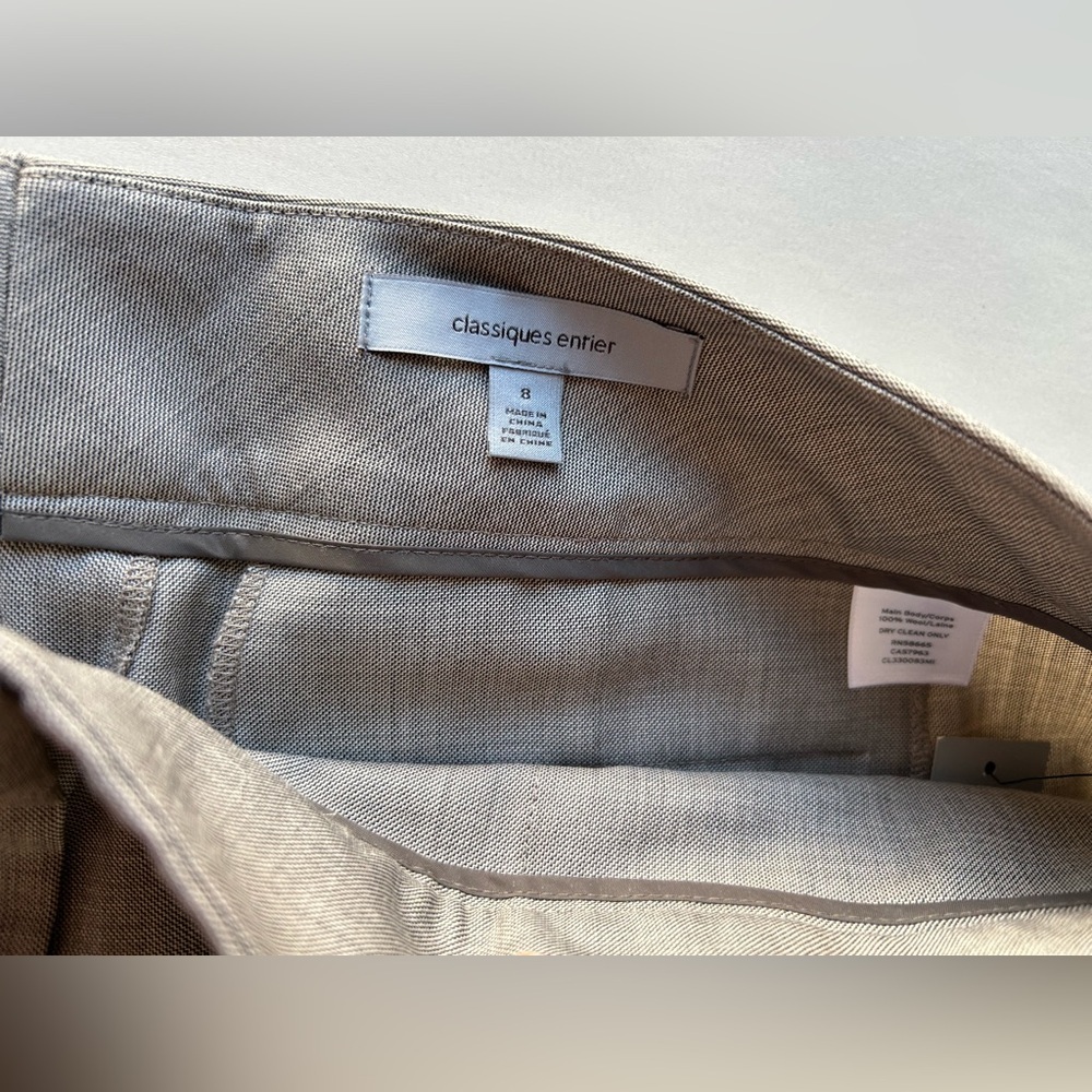 New Classiques Entier Gray Women's Trousers size 8 100% wool /laine - Picture 5 of 10